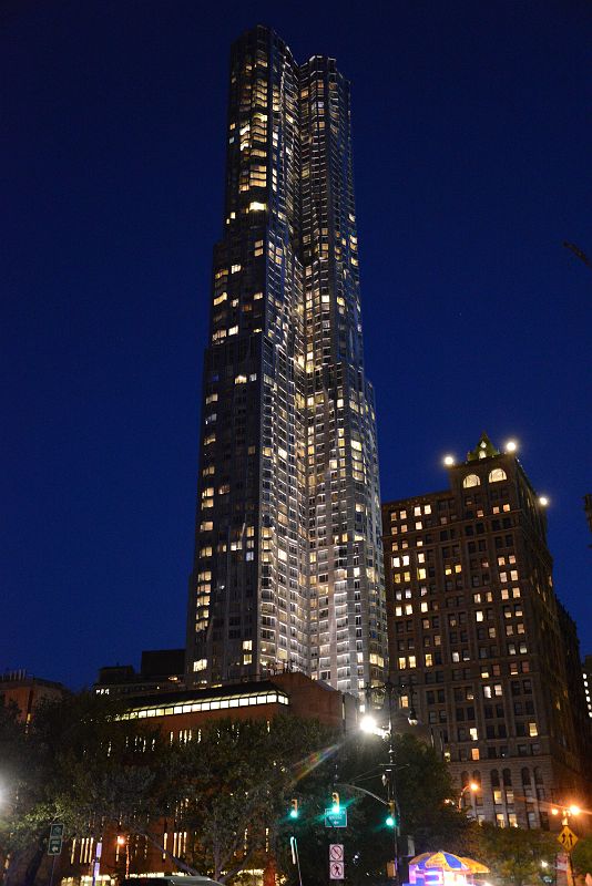 12-5 New York by Gehry At Night In New York Financial District